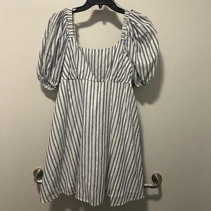 Midnight Doll Puff Sleeve Babydoll Mini Dress